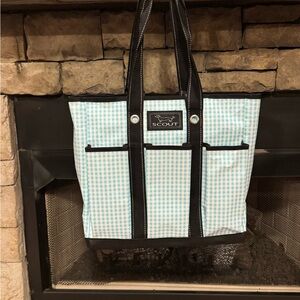 Scout Blue and White Checkered Tote